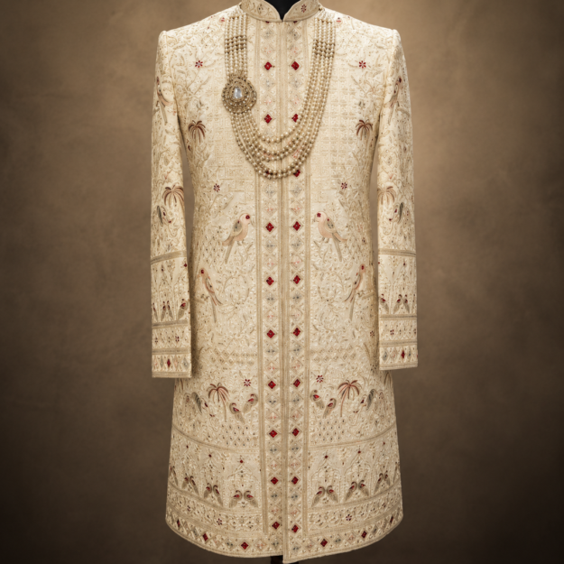 Elegant Embroidered Sherwani