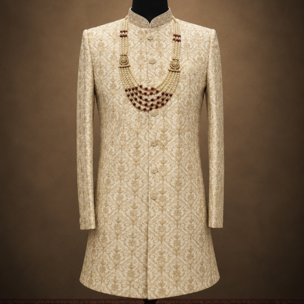 Elegant Embroidered Sherwani